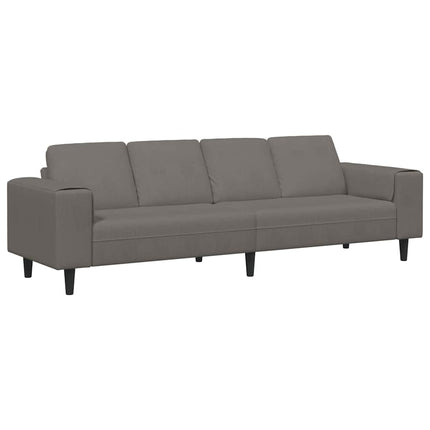 Sofa en tissu Gris clair 208 cm Tissu en velours côtelé