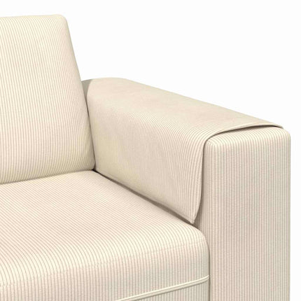 Sofa en tissu avec coussin Crème 208 cm Tissu en velours côtelé