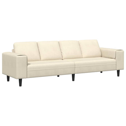 Sofa en tissu avec coussin Crème 208 cm Tissu en velours côtelé