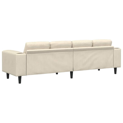 Sofa en tissu avec coussin Crème 208 cm Tissu en velours côtelé