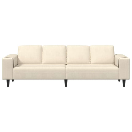 Sofa en tissu avec coussin Crème 208 cm Tissu en velours côtelé