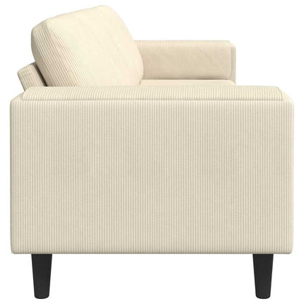Sofa en tissu avec coussin Crème 208 cm Tissu en velours côtelé
