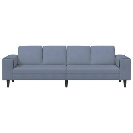 Sofa en tissu avec coussin Bleu 208 cm Tissu en velours côtelé