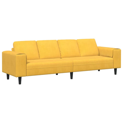 Sofa en tissu avec coussin Jaune clair Tissu en velours côtelé