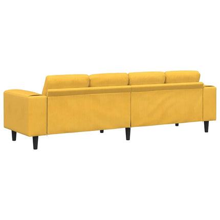 Sofa en tissu avec coussin Jaune clair Tissu en velours côtelé