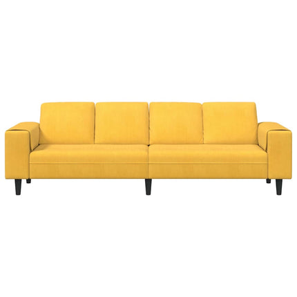 Sofa en tissu avec coussin Jaune clair Tissu en velours côtelé