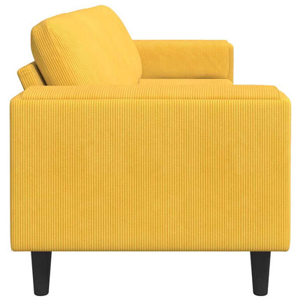 Sofa en tissu avec coussin Jaune clair Tissu en velours côtelé