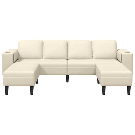 Sofa en tissu avec coussin Crème 208 cm Tissu en velours côtelé