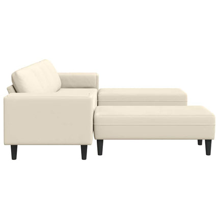 Sofa en tissu avec coussin Crème 208 cm Tissu en velours côtelé