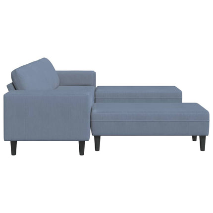 Sofa en tissu avec coussin Bleu Tissu en velours côtelé