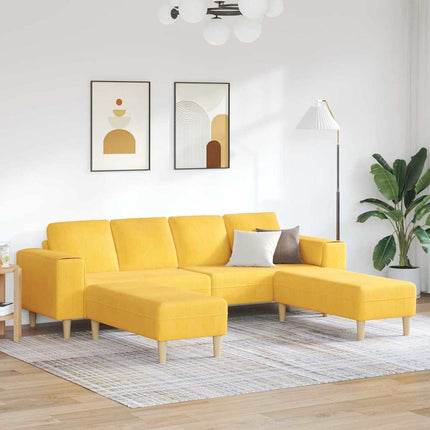 Sofa en tissu Jaune clair Tissu en velours côtelé