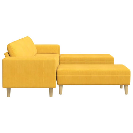 Sofa en tissu Jaune clair Tissu en velours côtelé