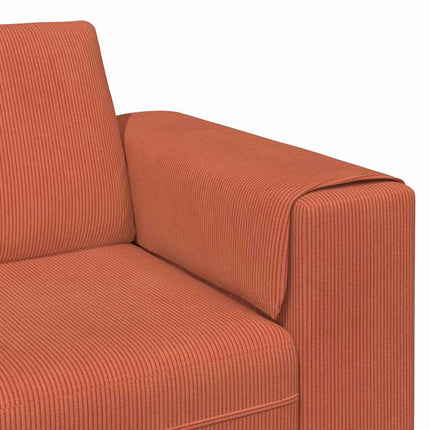 Sofa en tissu Rouge orange 208 cm Tissu en velours côtelé