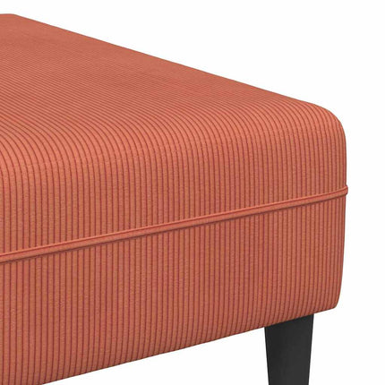 Sofa en tissu Rouge orange 208 cm Tissu en velours côtelé