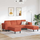 Sofa en tissu Rouge orange 208 cm Tissu en velours côtelé