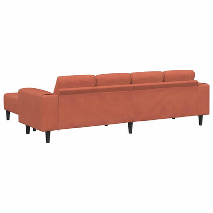 Sofa en tissu Rouge orange 208 cm Tissu en velours côtelé