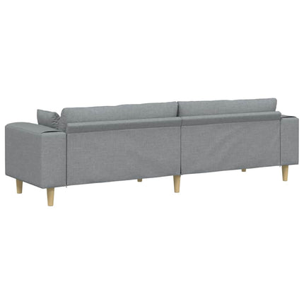 Sofa en tissu avec coussin Gris clair 208 cm tissu
