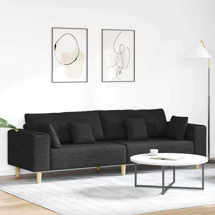Sofa en tissu avec coussin Noir 208 cm tissu