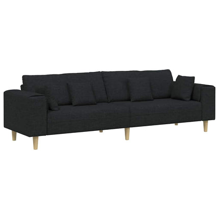 Sofa en tissu avec coussin Noir 208 cm tissu