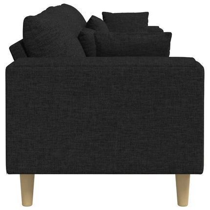 Sofa en tissu avec coussin Noir 208 cm tissu