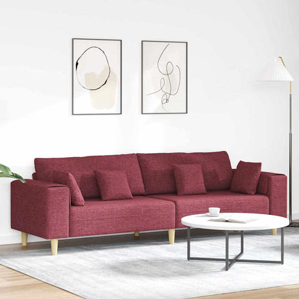 Sofa en tissu avec coussin Bordeaux 208 cm tissu