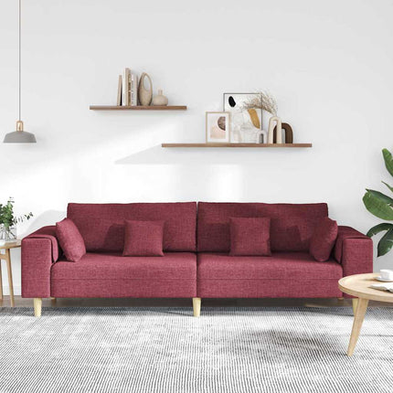 Sofa en tissu avec coussin Bordeaux 208 cm tissu