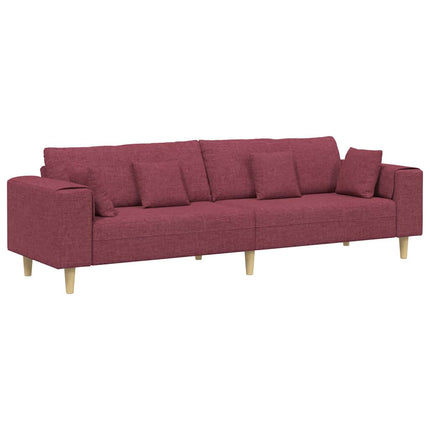 Sofa en tissu avec coussin Bordeaux 208 cm tissu