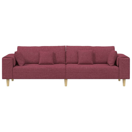 Sofa en tissu avec coussin Bordeaux 208 cm tissu
