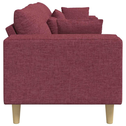 Sofa en tissu avec coussin Bordeaux 208 cm tissu