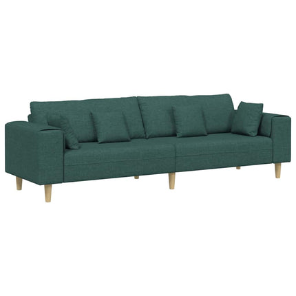 Sofa en tissu avec coussin Vert foncé 208 cm tissu