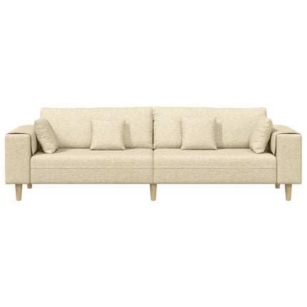 Sofa en tissu avec coussin Crème 208 cm tissu