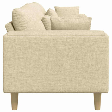 Sofa en tissu avec coussin Crème 208 cm tissu