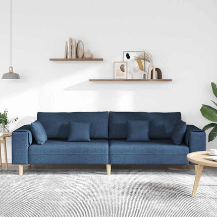 Sofa en tissu avec coussin Bleu 208 cm tissu