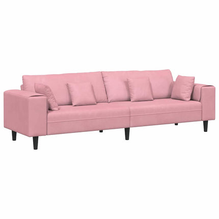 Canapé en velours avec coussin Rose 209 cm Velours