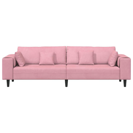 Canapé en velours avec coussin Rose 209 cm Velours
