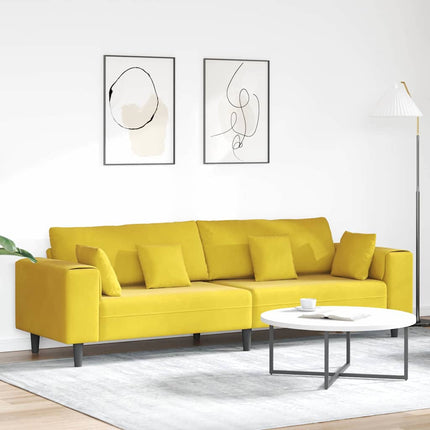 Canapé en velours avec coussin Jaune 210 cm Velours