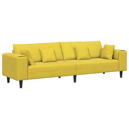 Canapé en velours avec coussin Jaune 210 cm Velours