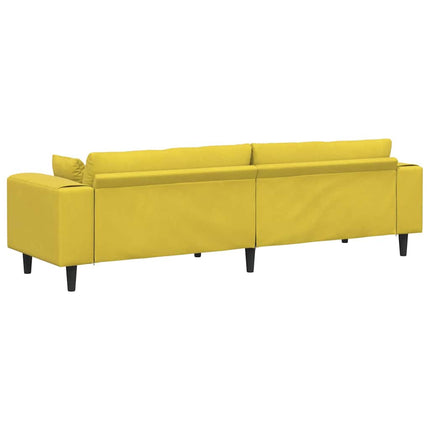 Canapé en velours avec coussin Jaune 210 cm Velours