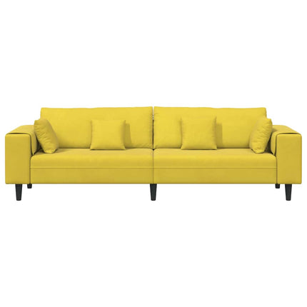 Canapé en velours avec coussin Jaune 210 cm Velours