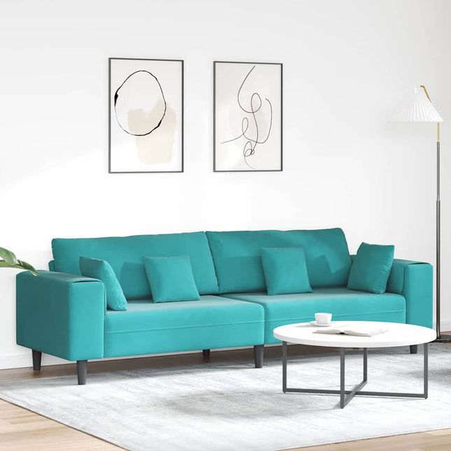 Canapé en velours avec coussin Turquoise 208 cm Velours