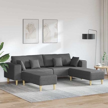 Sofa en tissu avec coussin Gris foncé 208 cm tissu