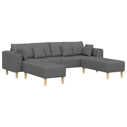 Sofa en tissu avec coussin Gris foncé 208 cm tissu