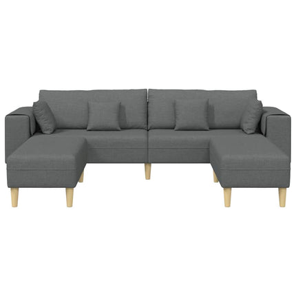 Sofa en tissu avec coussin Gris foncé 208 cm tissu