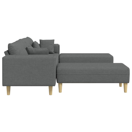 Sofa en tissu avec coussin Gris foncé 208 cm tissu