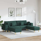 Sofa en tissu avec coussin 3 pcs Vert foncé 208 cm tissu