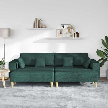 Sofa en tissu avec coussin 3 pcs Vert foncé 208 cm tissu