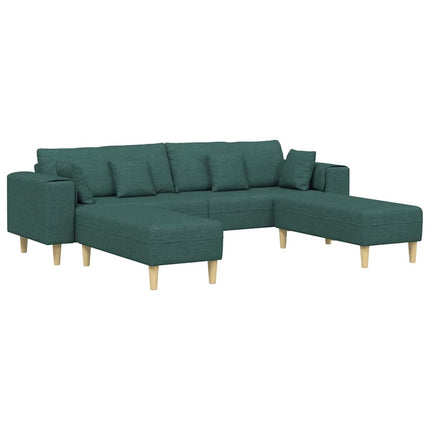 Sofa en tissu avec coussin 3 pcs Vert foncé 208 cm tissu