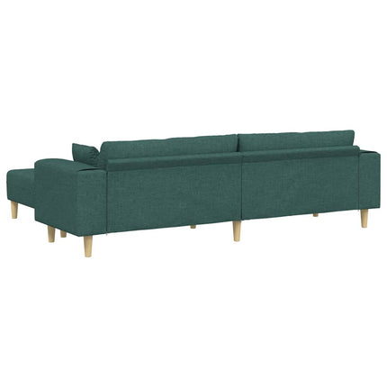 Sofa en tissu avec coussin 3 pcs Vert foncé 208 cm tissu