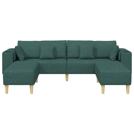 Sofa en tissu avec coussin 3 pcs Vert foncé 208 cm tissu