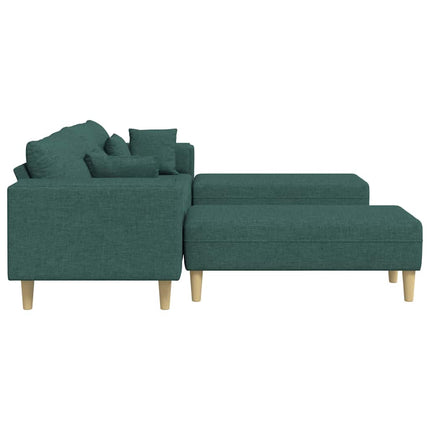 Sofa en tissu avec coussin 3 pcs Vert foncé 208 cm tissu